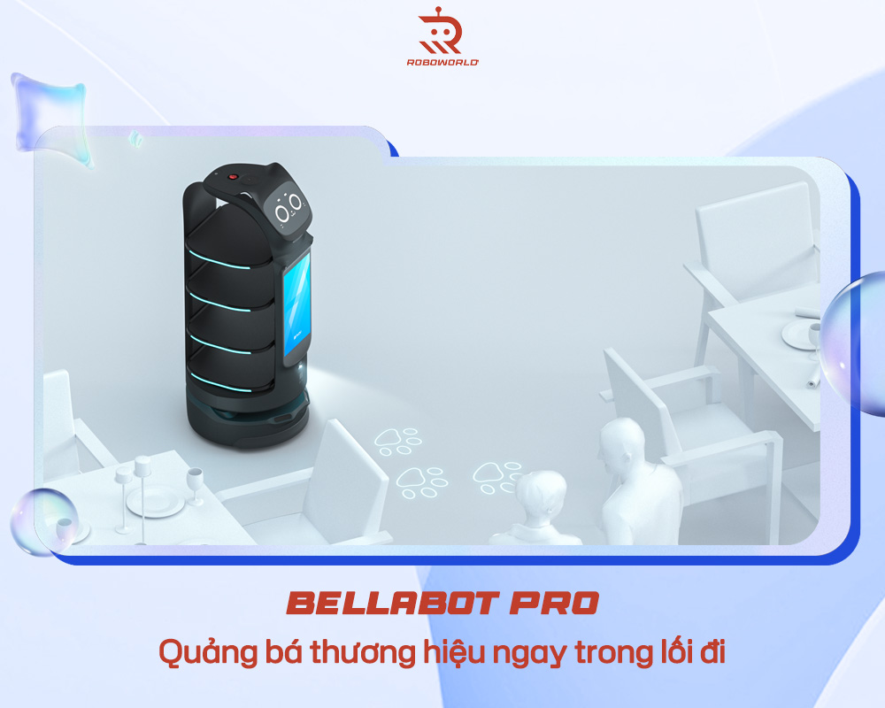 BellaBot Pro – quảng bá thương hiệu ngay trong lối đi