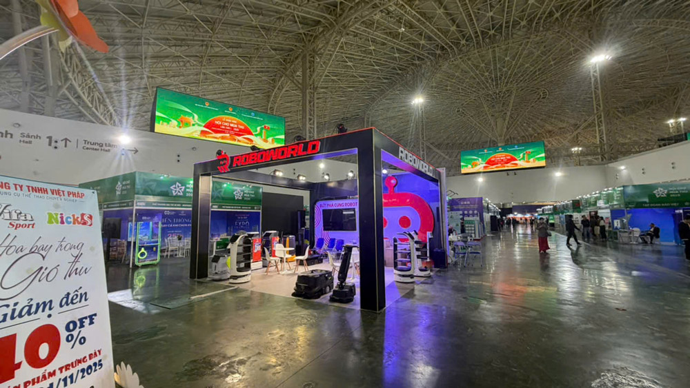 Vị trí gian hàng Roboworld là H2-05 (Sảnh 2, gian số 05), ngay từ cửa chính đi vào