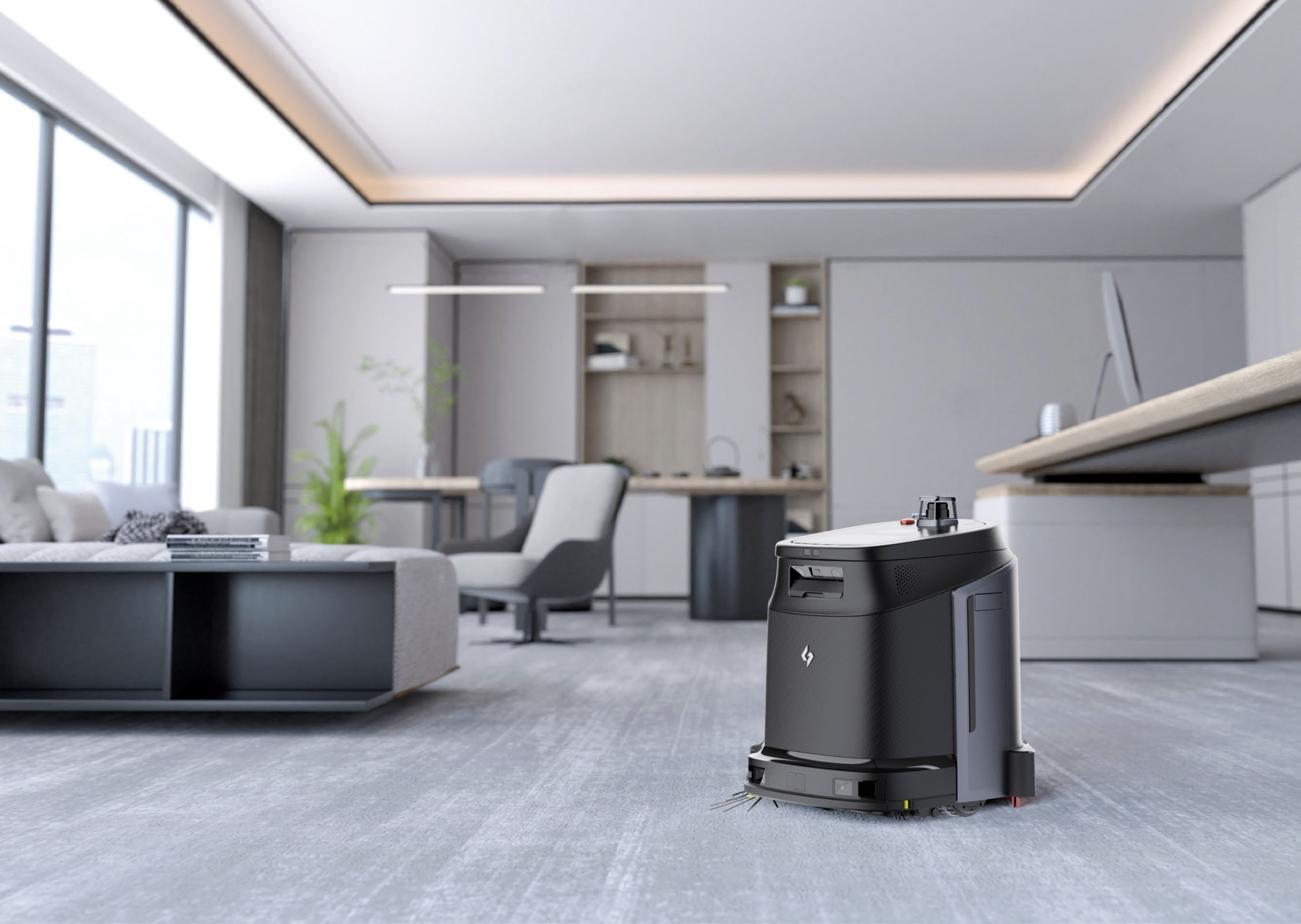 Robot vệ sinh hoạt động tại khu sinh hoạt chung của cư dân