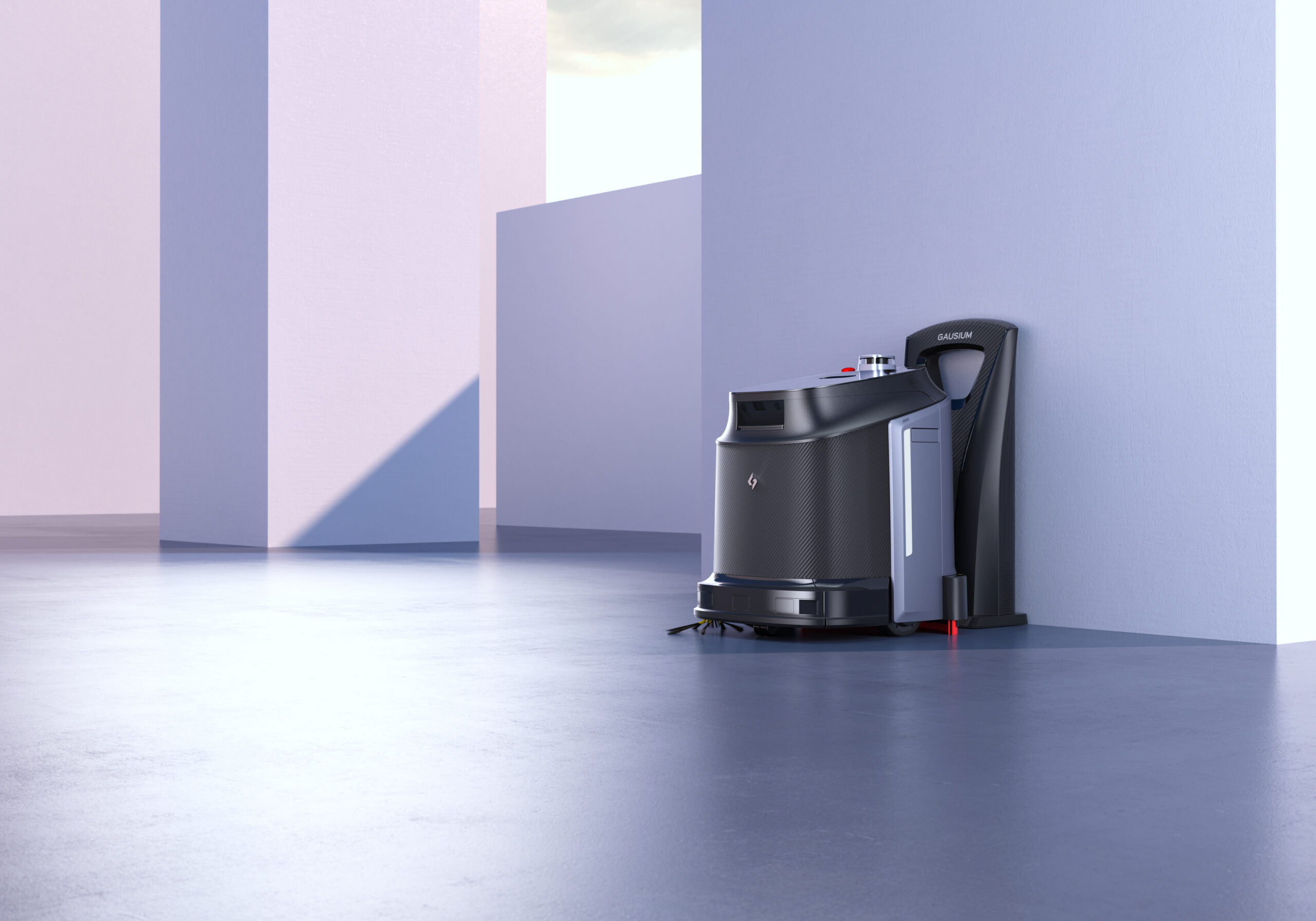 Robot Phantas trở về trạm sạc tự động sau ca làm việc