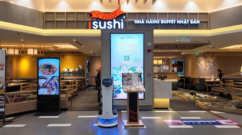 Pudu BellaBot phục vụ tại nhà hàng iSushi 