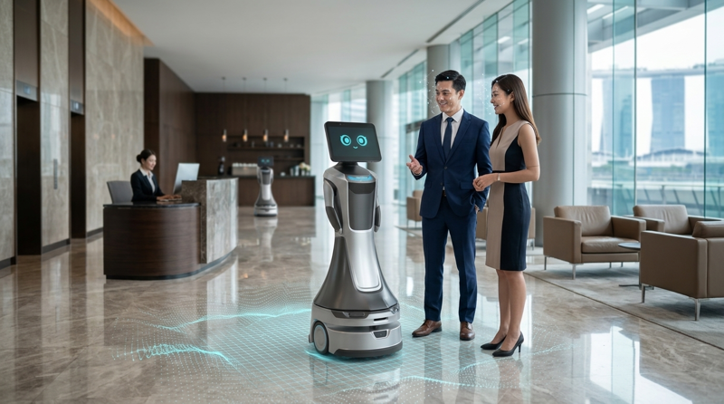Robot lễ tân Greeting Nova giao tiếp tự nhiên, dẫn đường chính xác và nâng tầm hình ảnh thương hiệu