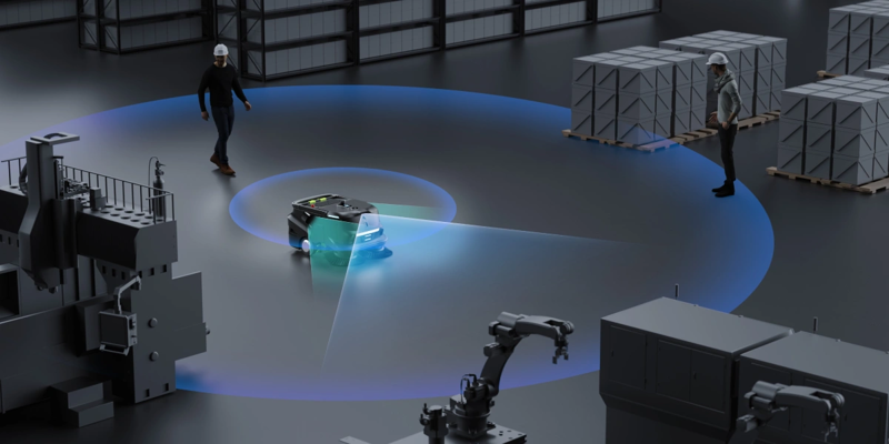 Robot cảm biến LiDAR sử dụng tia laser để quét môi trường với độ chính xác cao