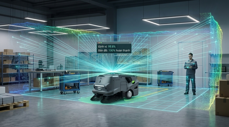 Nguyên lý LiDAR dựa trên việc phát xung laser, đo thời gian phản xạ và tái tạo bản đồ 3D từ hàng triệu điểm dữ liệu