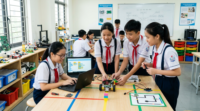 Robot giáo dục mang lại bước đột phá trong phương pháp học tập, giúp học sinh phát triển toàn diện cả tư duy và kỹ năng