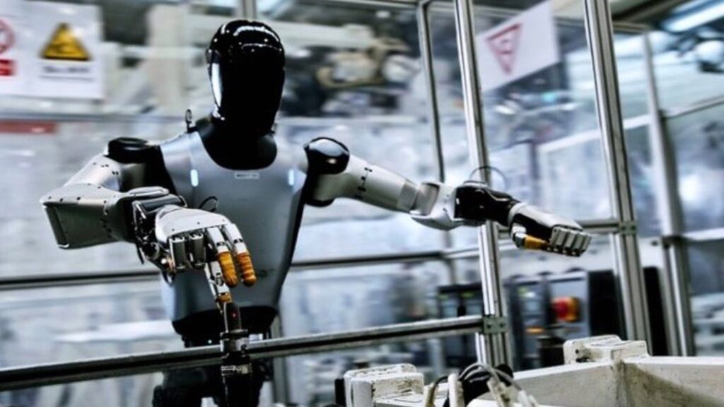 Robot hình người Xiaomi dùng hai tay gắp đai ốc tự ren để lắp ráp ô tô điện tại nhà máy