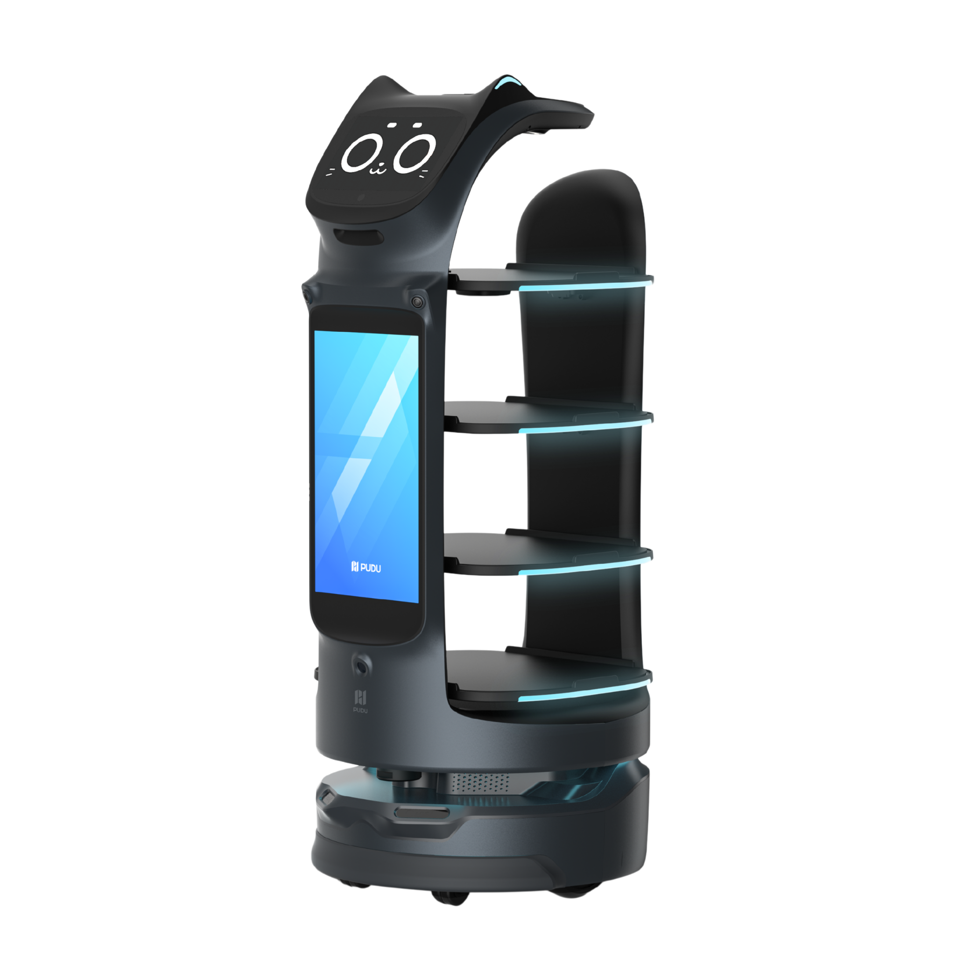 Robot phục vụ BellaBot Pro với thiết kế mèo máy đặc trưng
