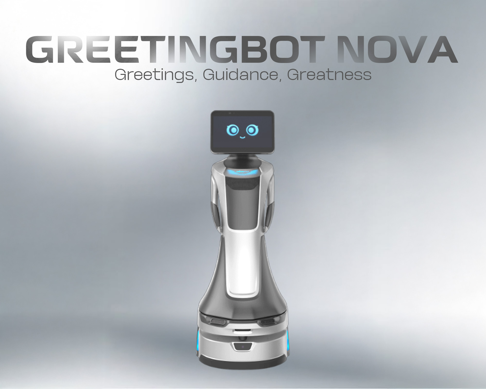 Thuê robot triển lãm GreetingBot Nova đón khách tại gian hàng