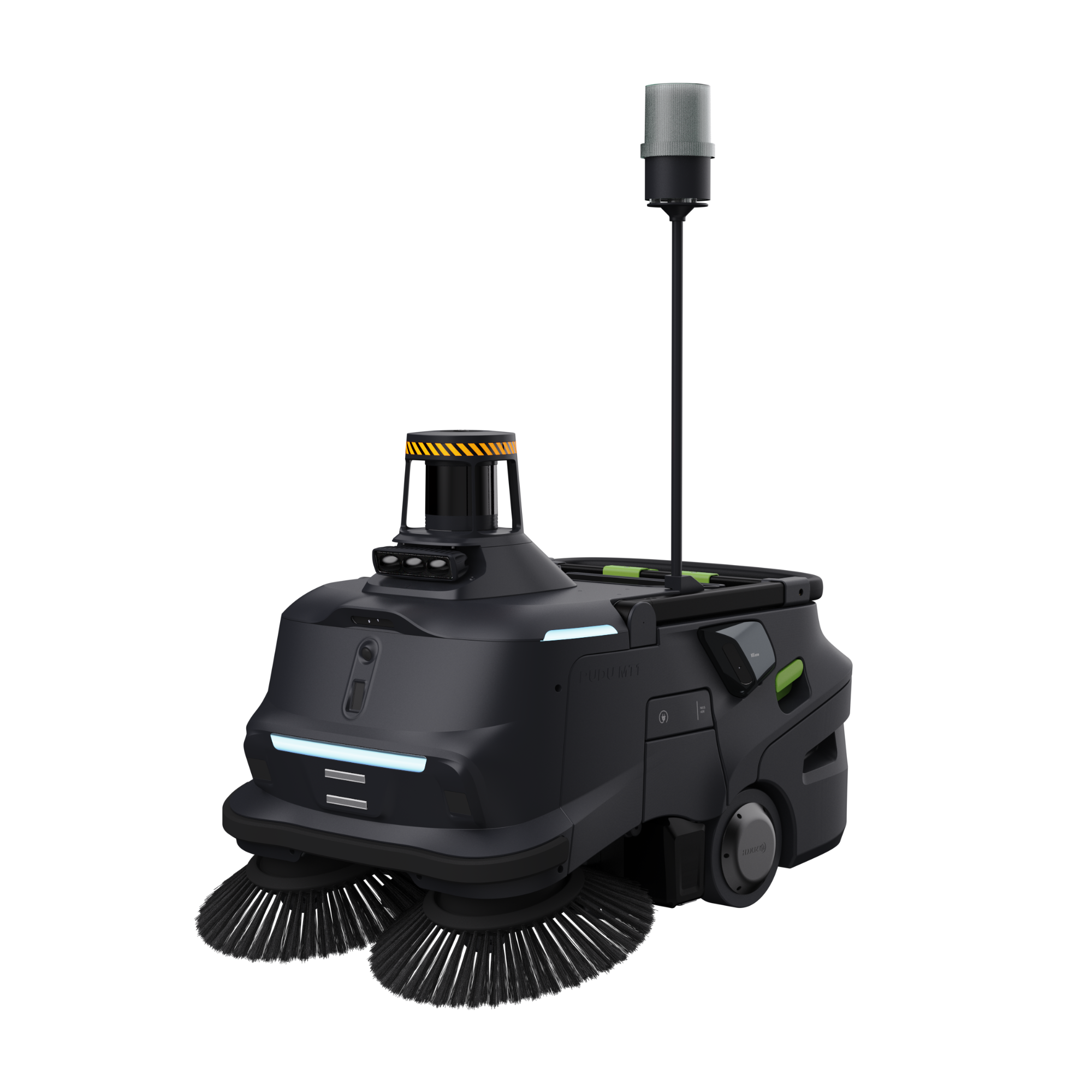 Robot MT1 Max của PUDU với cụm cảm biến 3D LiDAR và cột đèn cảnh báo