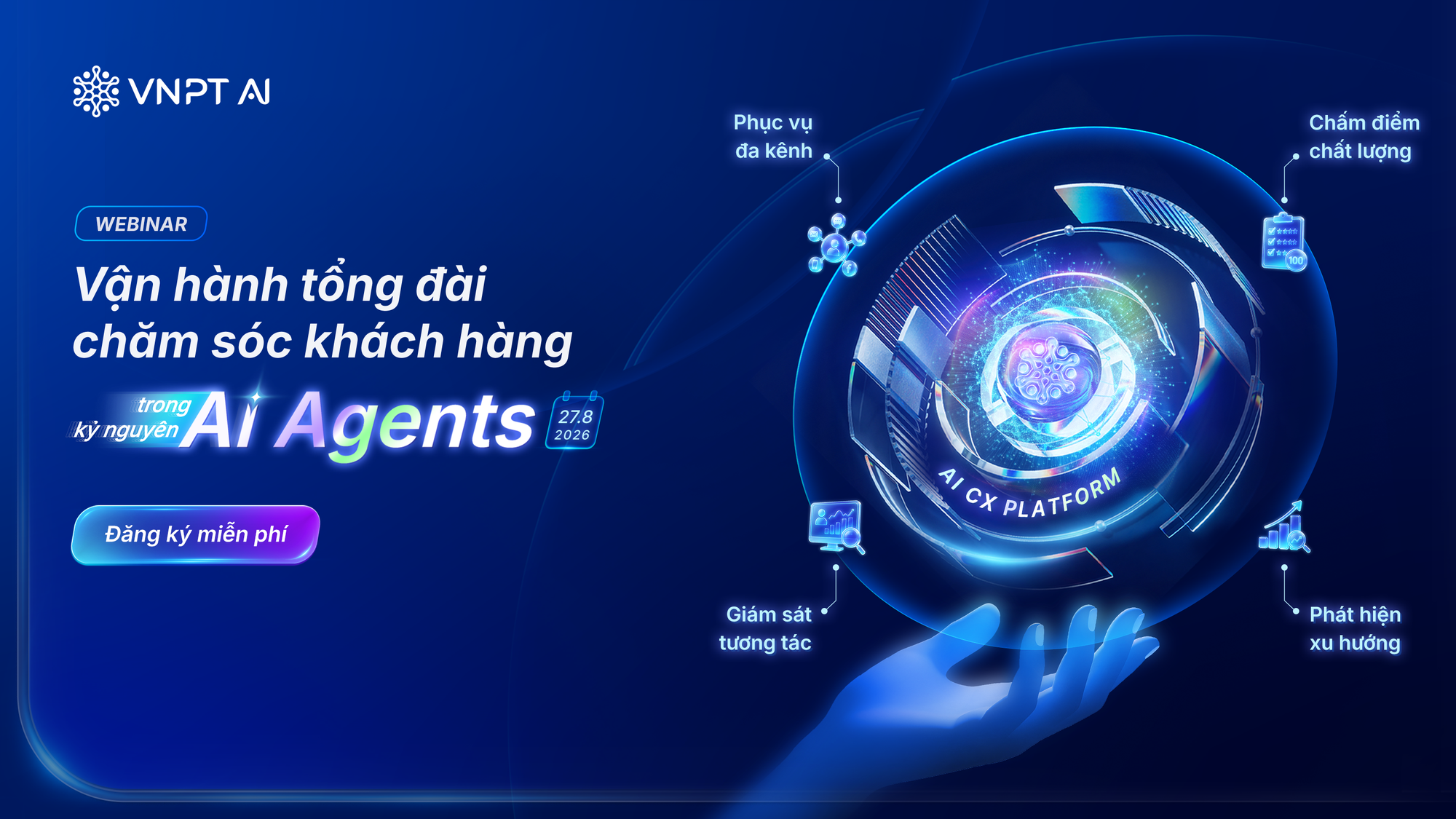 Hình ảnh webinar về vận hành tổng đài chăm sóc khách hàng trong kỷ nguyên AI Agents