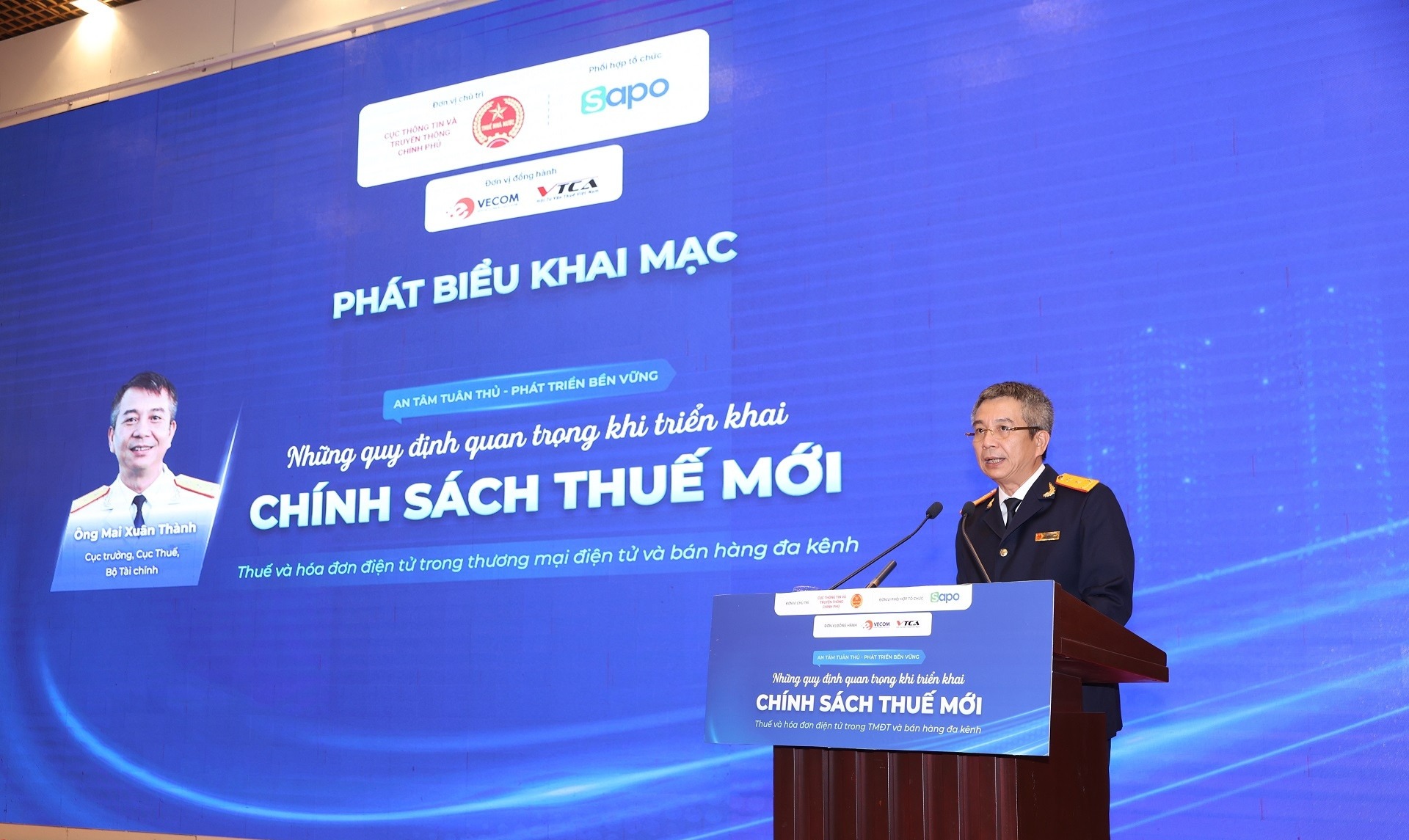 Đại diện Cục Thuế phát biểu về chính sách thuế mới và số hóa dịch vụ công