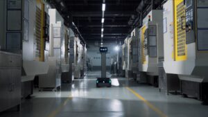 Ứng dụng robot trong công nghiệp tại lối đi xưởng cơ khí