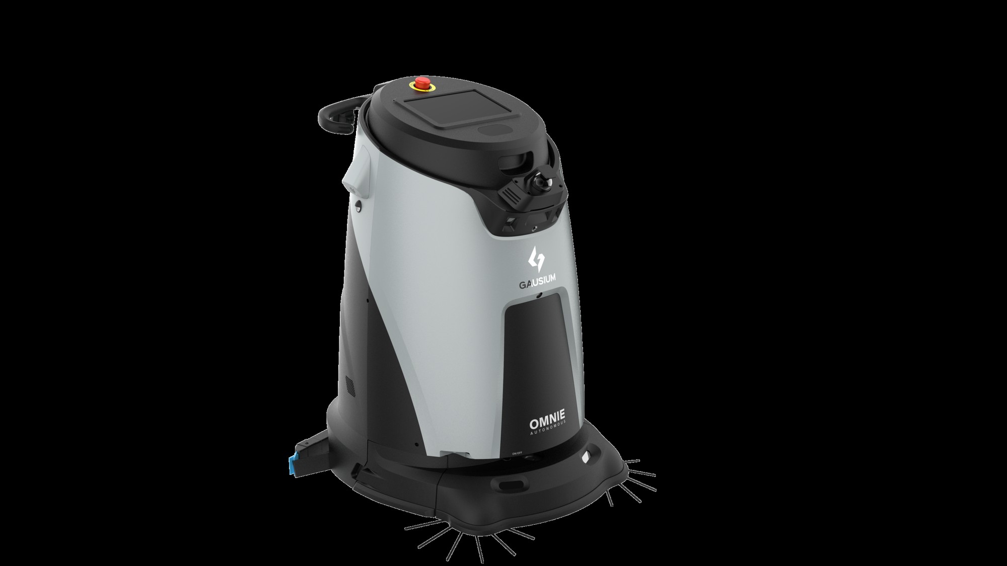 Thiết kế tổng thể của robot Omnie với cụm cảm biến đặt phía trên thân máy