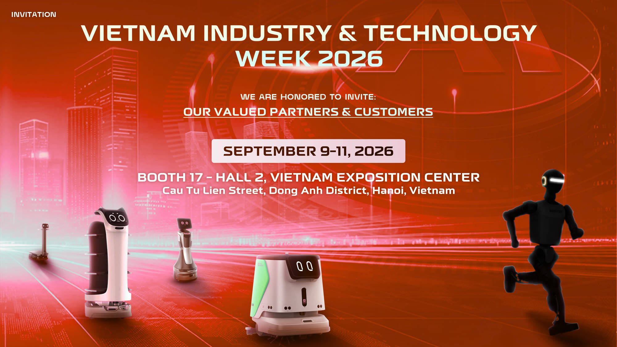 Invitation - Vietnam Industry and Technology Week 2026 - Booth 17, Hall 2, Vietnam Exposition Center (VEC), September 9-11, 2026