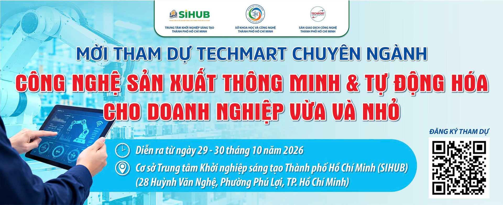 Techmart 2026 chuyên ngành nhà máy thông minh và tự động hóa cho doanh nghiệp vừa và nhỏ